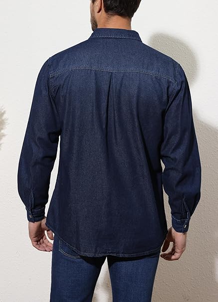 Denim Shirt Stretch Cotton Cowboy Shirts