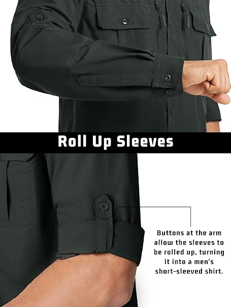 Men's Shirts Button-Down Roll Up Sleeve Shirt