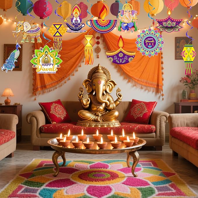 12 Pcs Diwali Hanging Decorations