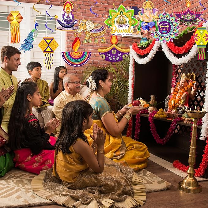 12 Pcs Diwali Hanging Decorations